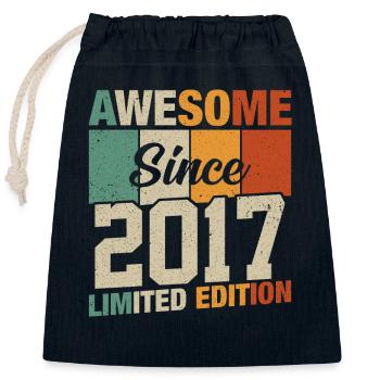 Vintage Birthday Legend 2017 - Closable cotton gift bag (25x30cm) - navy - Front