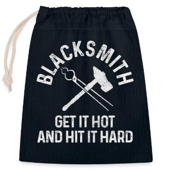 Forging Blacksmith Farrier Gift - Closable cotton gift bag (25x30cm) - navy - Front