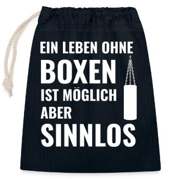 Boxen Boxsport Kampfsport Motto - Verschließbarer Geschenkbeutel aus Baumwolle (25x30cm) - Navy - Vorne