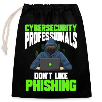 Cybersecurity Hackers IT Security - Closable cotton gift bag (25x30cm) - black - Front
