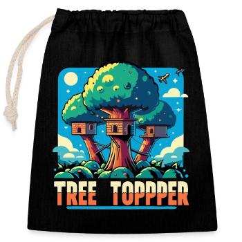TREE TOPPER - Closable cotton gift bag (25x30cm) - black - Front