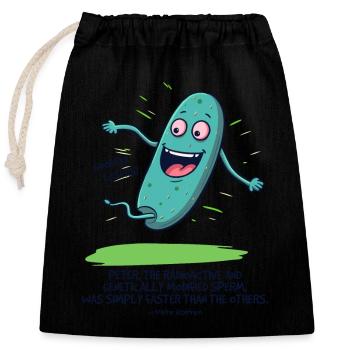 Peter, the Radioactive Modified Seed - Closable cotton gift bag (25x30cm) - black - Front