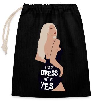 It's a dress not a Yes - Closable cotton gift bag (25x30cm) - black - Front