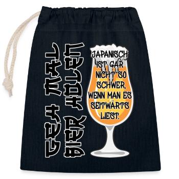 Biertrinker Geh mal Bier holen - Verschließbarer Geschenkbeutel aus Baumwolle (25x30cm) - Navy - Vorne