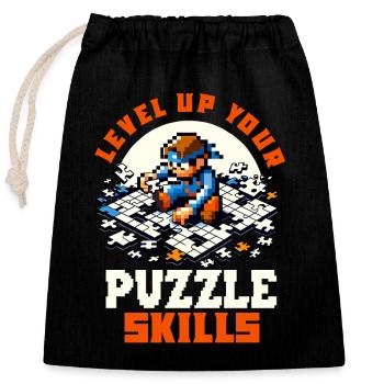 Puzzle Lover Jigzaw Puzzle Board Game Puzzler - Closable cotton gift bag (25x30cm) - black - Front