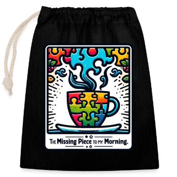 Puzzle Lover Jigzaw Puzzle Board Game Puzzler - Closable cotton gift bag (25x30cm) - black - Front