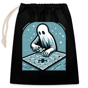 Puzzle Lover Jigzaw Puzzle Board Game Puzzler - Closable cotton gift bag (25x30cm) - black - Front