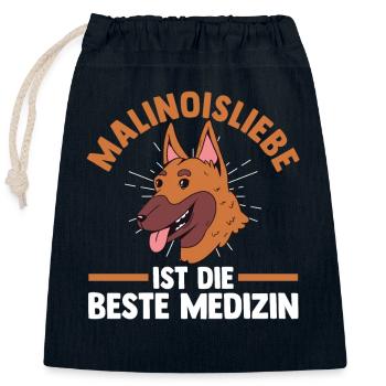 Belgischer Schäferhund Hund Malinois - Verschließbarer Geschenkbeutel aus Baumwolle (25x30cm) - Navy - Vorne