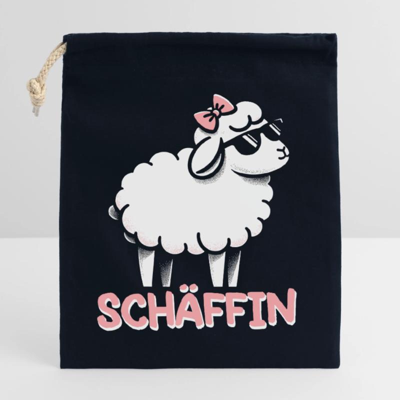 Chef Chefin Schaf Geschenk Schäfin Spruch Verschließbarer Geschenkbeutel aus Baumwolle (25x30cm)