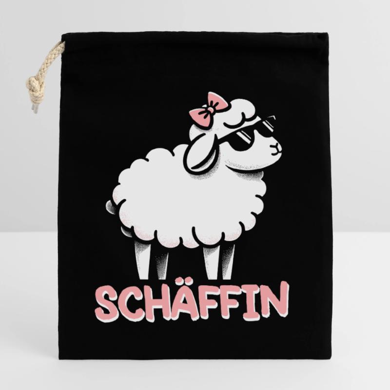 Chef Chefin Schaf Geschenk Schäfin Spruch Verschließbarer Geschenkbeutel aus Baumwolle (25x30cm)