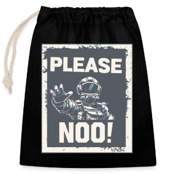 Astronaut Poster: Please Not in Space - Closable cotton gift bag (25x30cm) - black - Front