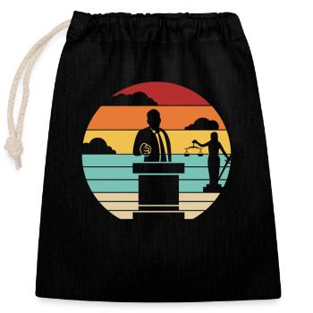 Retro Legal Counsel Attorney General Law - Closable cotton gift bag (25x30cm) - black - Front