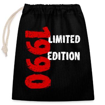 1990's Limited Edition Birthday Gift Wife Husband - Closable cotton gift bag (25x30cm) - black - Front