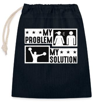 Pom-pom girl mon problème ma solution pictogramme papa - Sac cadeau en coton avec cordon (25 x 30 cm) - bleu marine - Devant