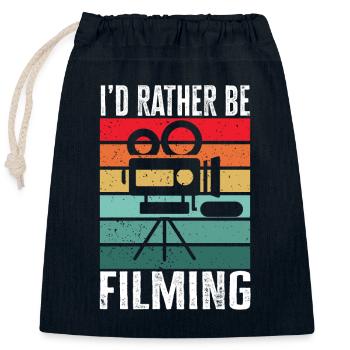 Video Editor Filmmaker Videographer - Closable cotton gift bag (25x30cm) - navy - Front