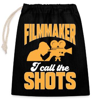 Video Editor Filmmaker Videographer - Closable cotton gift bag (25x30cm) - black - Front