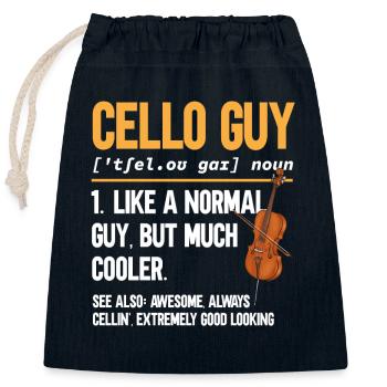 Cellospieler Cellist Musiker Cello - Verschließbarer Geschenkbeutel aus Baumwolle (25x30cm) - Navy - Vorne