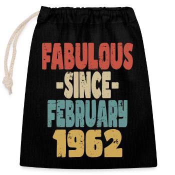 Fabuleux février 1962 - Sac cadeau en coton avec cordon (25 x 30 cm) - noir - Devant