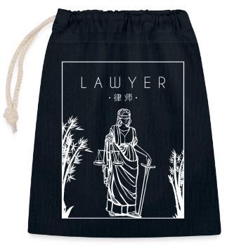 Lawyer Chinese Hanzi Legal Counsel Attorney - Closable cotton gift bag (25x30cm) - navy - Front