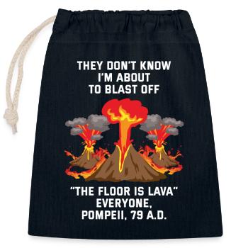 Floor Is Lava Pompeii Blast Off - Verschließbarer Geschenkbeutel aus Baumwolle (25x30cm) - Navy - Vorne