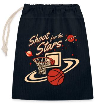 Basketball Shoot for the Stars - Closable cotton gift bag (25x30cm) - navy - Front