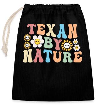 Wildflower Fields Wildflowers Bluebonnet - Closable cotton gift bag (25x30cm) - black - Front