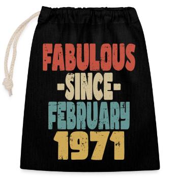 Fabuleux février 1971 - Sac cadeau en coton avec cordon (25 x 30 cm) - noir - Devant