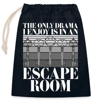 Salle d’évasion - Sac cadeau en coton avec cordon (25 x 30 cm) - bleu marine - Devant