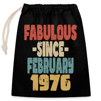 Fabuleux Février 1976 - Sac cadeau en coton avec cordon (25 x 30 cm) - noir - Devant