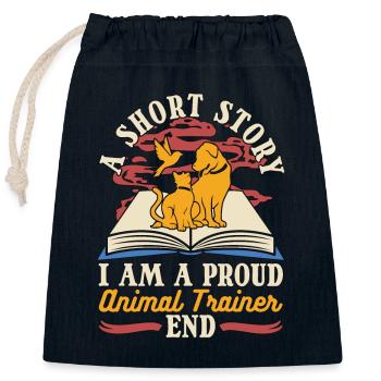 Dresseur d’animaux Une petite histoire Je suis vétérinaire - Sac cadeau en coton avec cordon (25 x 30 cm) - bleu marine - Devant