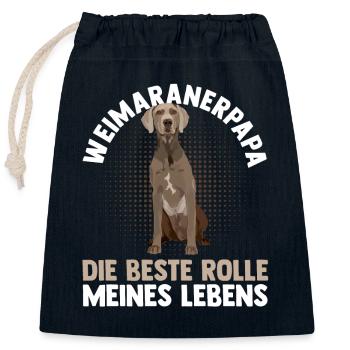 Hund Hundepapa Vater Weimaranerpapa Weimaraner - Verschließbarer Geschenkbeutel aus Baumwolle (25x30cm) - Navy - Vorne