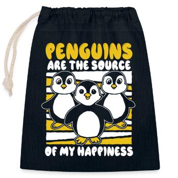 Les pingouins sont la source de mon bonheur Seabird - Sac cadeau en coton avec cordon (25 x 30 cm) - bleu marine - Devant