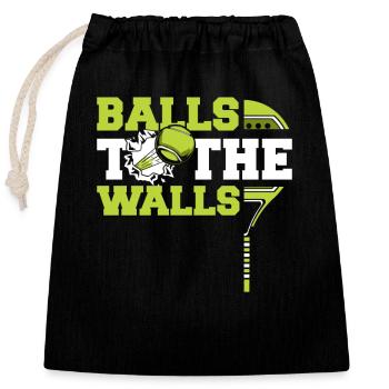 Balles Sur Les Murs Paddleball Padel Tennis Padel - Sac cadeau en coton avec cordon (25 x 30 cm) - noir - Devant
