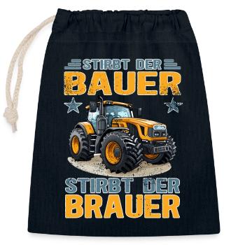 Stirbt Der Bauer - Stirbt Der Brauer Traktor Demo - Verschließbarer Geschenkbeutel aus Baumwolle (25x30cm) - Navy - Vorne