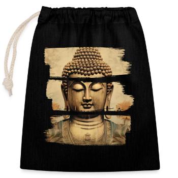Buddhism Yoga Buddhist Zen Meditation Buddha - Closable cotton gift bag (25x30cm) - black - Front