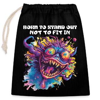 Né pour se démarquer, ne pas s’intégrer, être différent, cool - Sac cadeau en coton avec cordon (25 x 30 cm) - noir - Devant