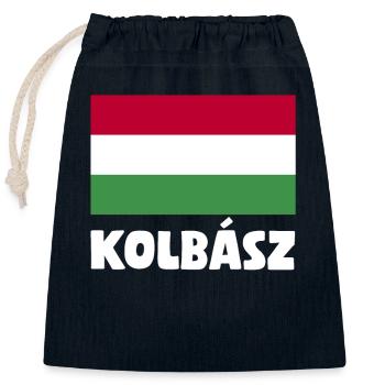Kolbász Hungarian Flag - Closable cotton gift bag (25x30cm) - navy - Front