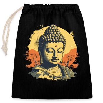 Buddhism Yoga Buddhist Zen Meditation Buddha - Closable cotton gift bag (25x30cm) - black - Front