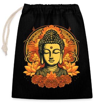 Buddhism Yoga Buddhist Zen Meditation Buddha - Closable cotton gift bag (25x30cm) - black - Front