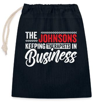 Johnson's Work Family Team Gift Idea - Closable cotton gift bag (25x30cm) - navy - Front