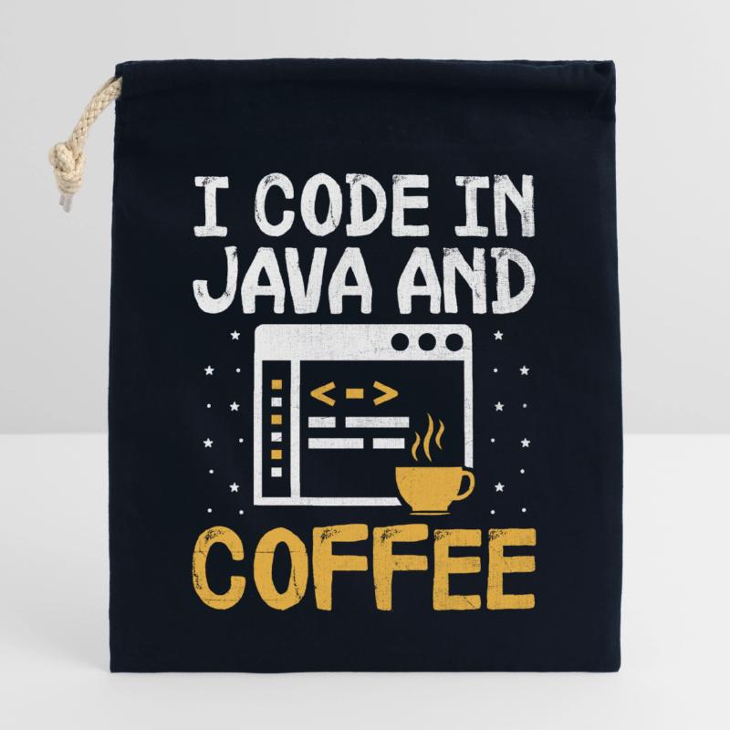 Café Codage Programmeur Codeur Développeur Nerd Coff Sac cadeau en coton avec cordon (25 x 30 cm)