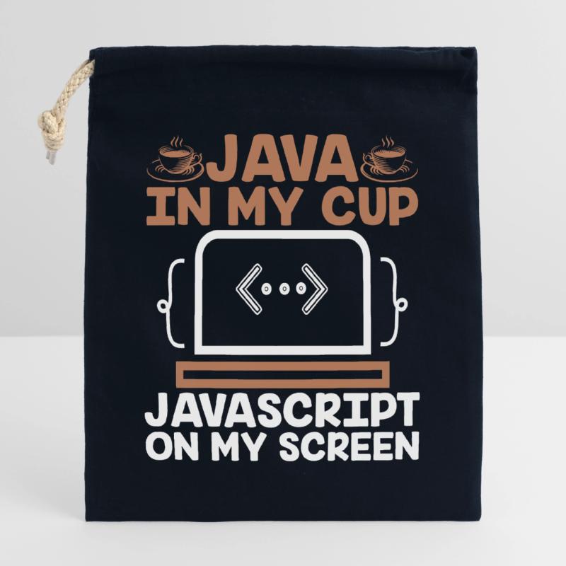 Café Codage Programmeur Codeur Développeur Nerd Coff Sac cadeau en coton avec cordon (25 x 30 cm)