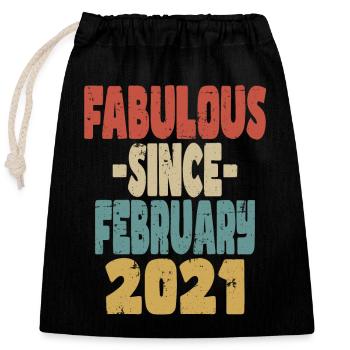 Fabuleux février 2021 - Sac cadeau en coton avec cordon (25 x 30 cm) - noir - Devant