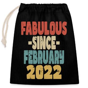 Fabuleux février 2022 - Sac cadeau en coton avec cordon (25 x 30 cm) - noir - Devant