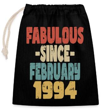 Fabuleux Février 1994 - Sac cadeau en coton avec cordon (25 x 30 cm) - noir - Devant