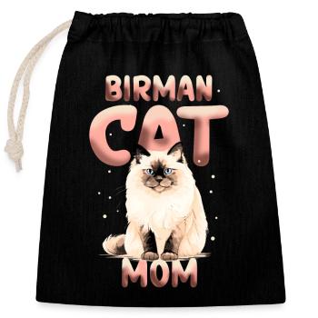 Birma Katzen Mom Birmakatze Birmchen Geschenk - Verschließbarer Geschenkbeutel aus Baumwolle (25x30cm) - Schwarz - Vorne