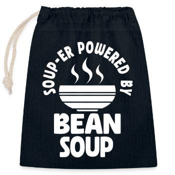Bohnensuppe Wortspiel - Verschließbarer Geschenkbeutel aus Baumwolle (25x30cm) - Navy - Vorne