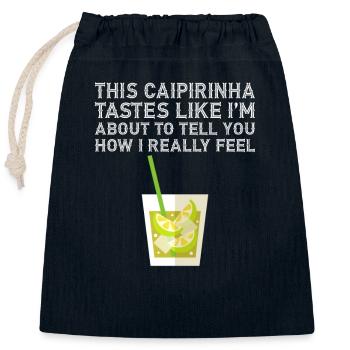 Cette caipirinha a le goût du citron que j’ai vraiment - Sac cadeau en coton avec cordon (25 x 30 cm) - bleu marine - Devant