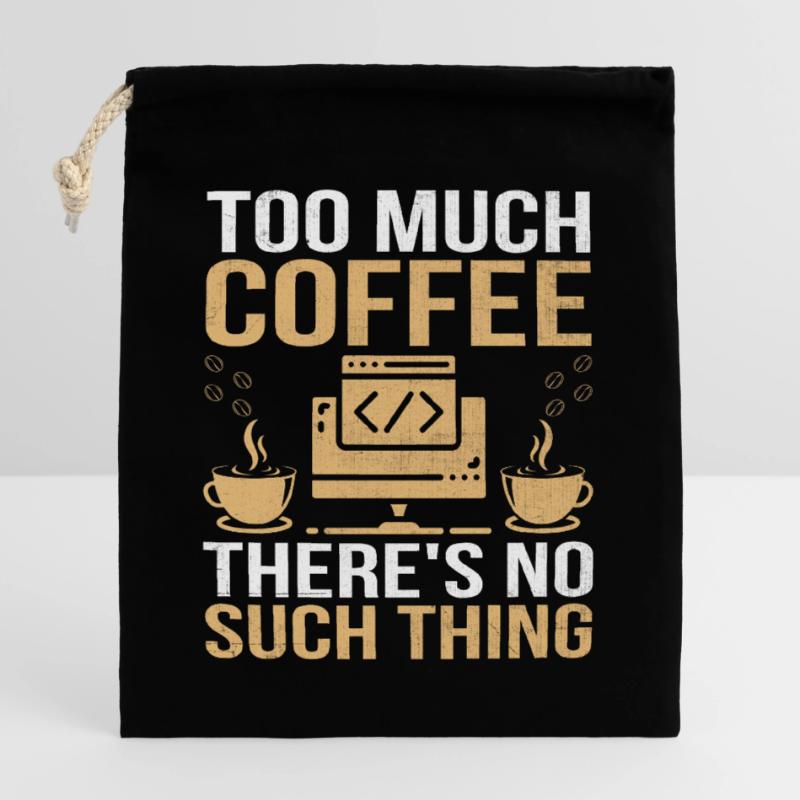 Coffee Coding Programmer Coder Developer Nerd Coff Closable cotton gift bag (25x30cm)