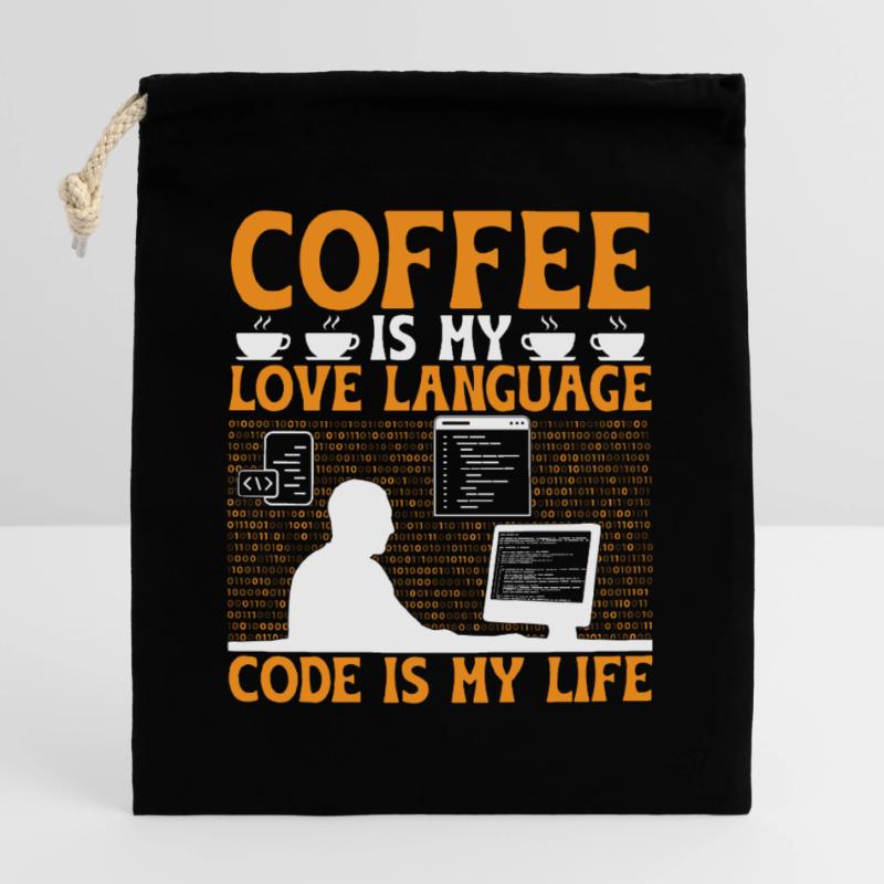 Kaffee-Codierung Programmierer Programmierer Entwickler Nerd Coff Verschließbarer Geschenkbeutel aus Baumwolle (25x30cm)